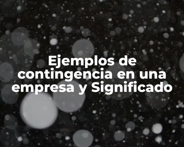 Ejemplos de contingencia en una empresa y Significado