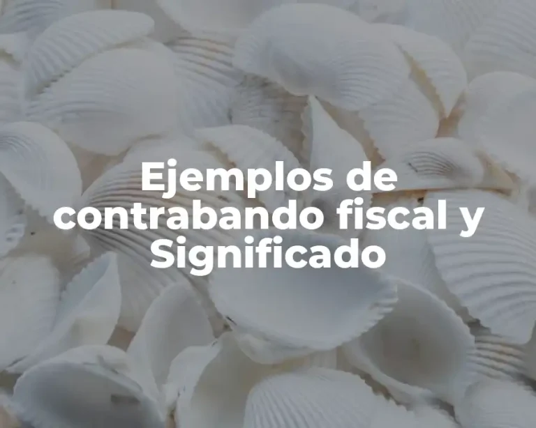 Ejemplos de contrabando fiscal y Significado