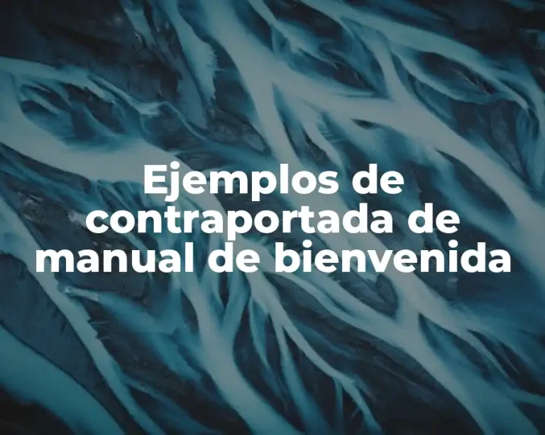 Ejemplos de contraportada de manual de bienvenida