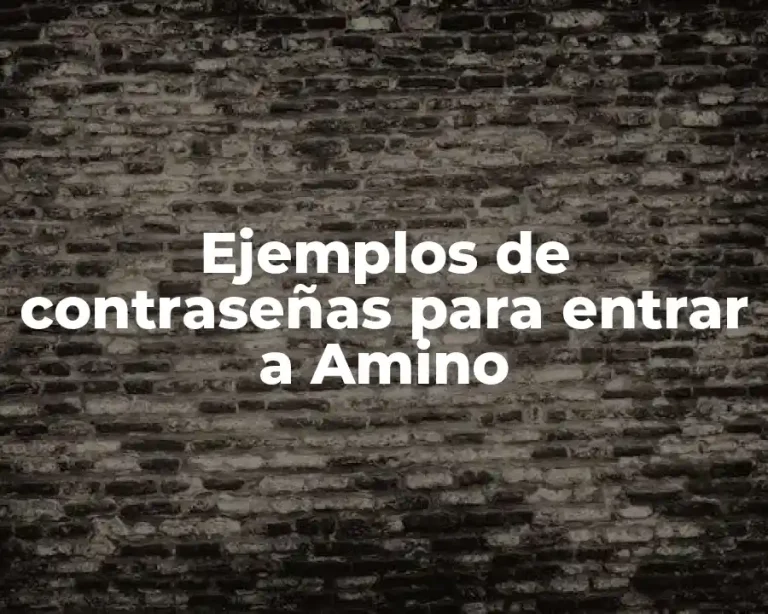 Ejemplos de contraseñas para entrar a Amino