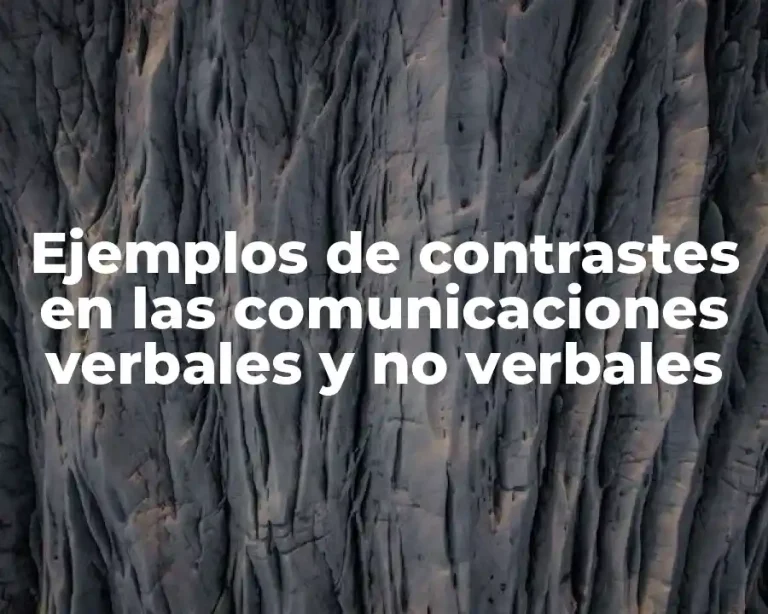 Ejemplos de contrastes en las comunicaciones verbales y no verbales