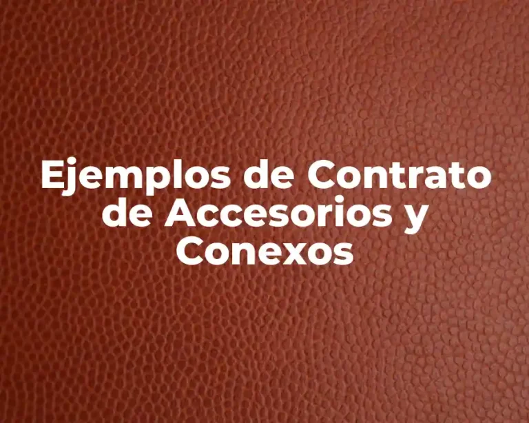 Ejemplos de Contrato de Accesorios y Conexos