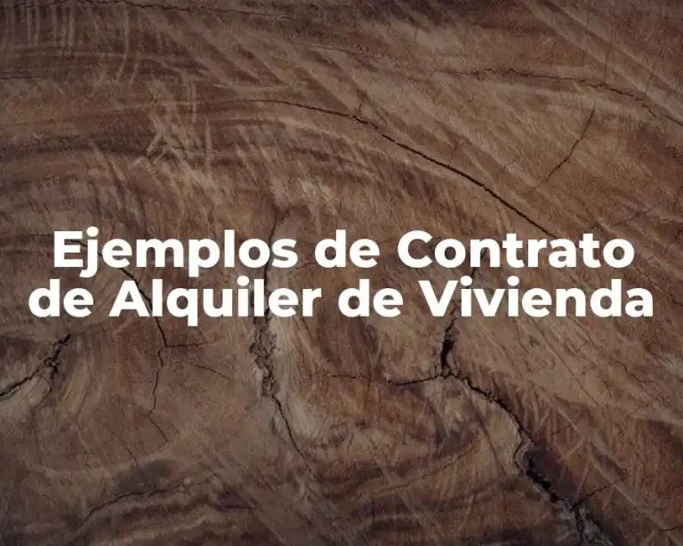 Ejemplos de Contrato de Alquiler de Vivienda