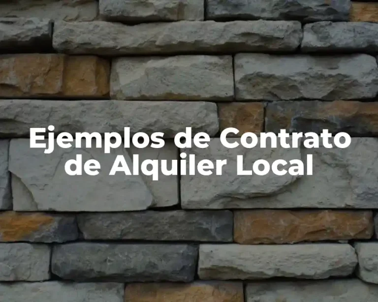 Ejemplos de Contrato de Alquiler Local