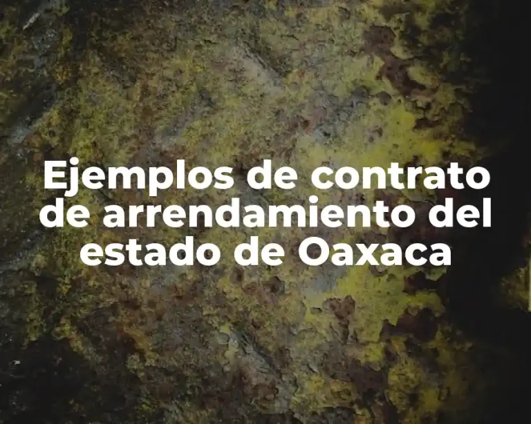 Ejemplos de contrato de arrendamiento del estado de Oaxaca