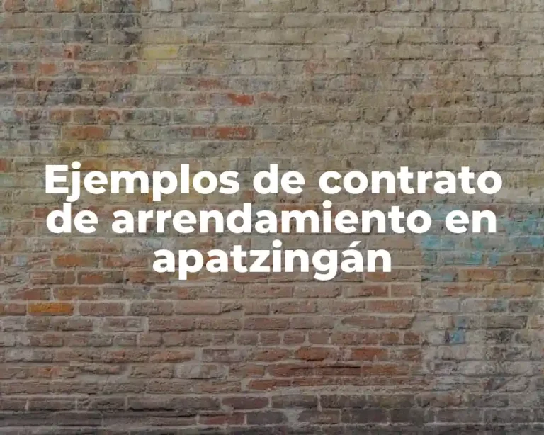 Ejemplos de contrato de arrendamiento en apatzingán