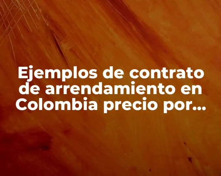 Ejemplos de contrato de arrendamiento en Colombia precio por piso