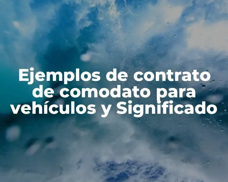 Ejemplos de contrato de comodato para vehículos y Significado