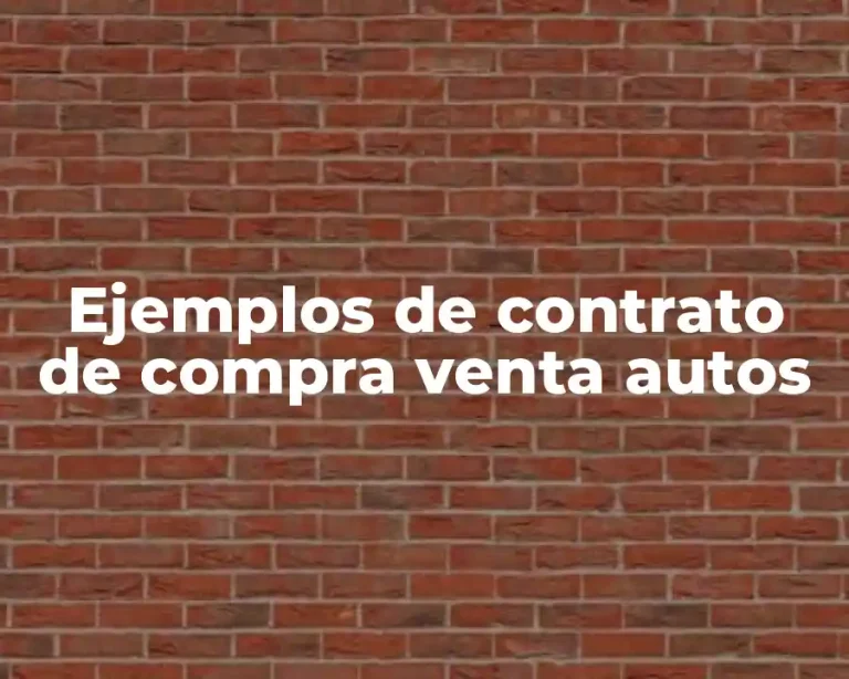 Ejemplos de contrato de compra venta autos