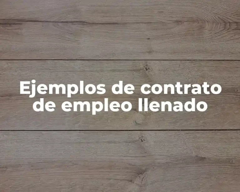 Ejemplos de contrato de empleo llenado