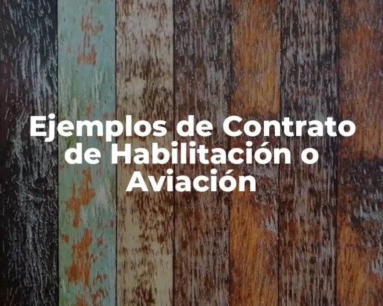 Ejemplos de Contrato de Habilitación o Aviación