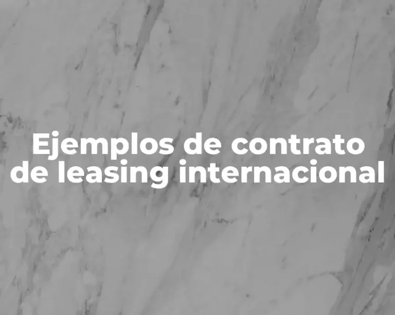 Ejemplos de contrato de leasing internacional