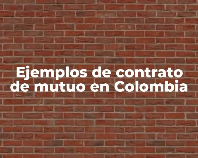 Ejemplos de contrato de mutuo en Colombia