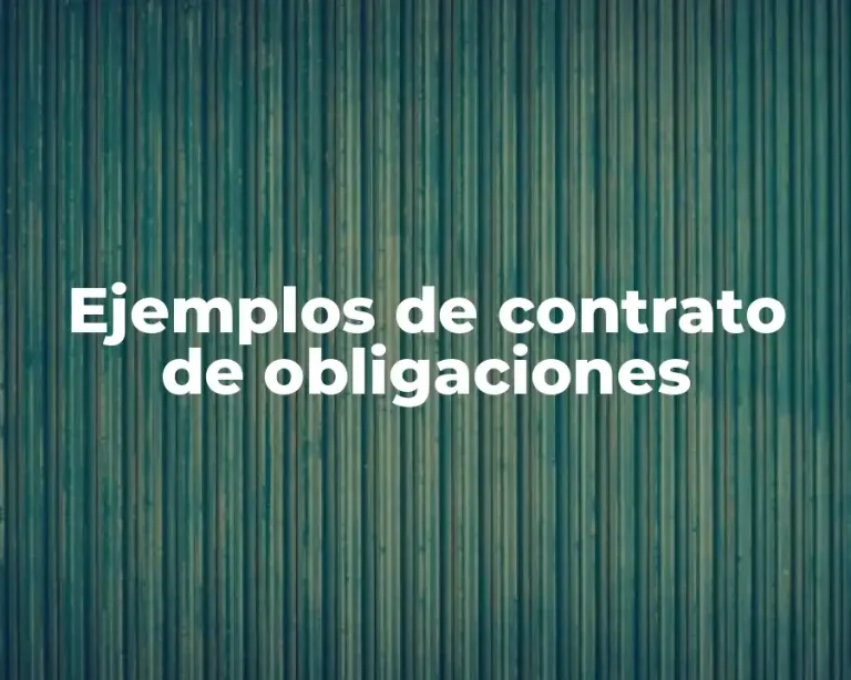 Ejemplos de contrato de obligaciones