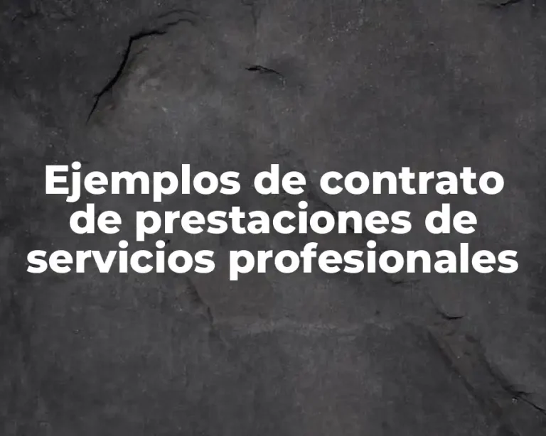 Ejemplos de contrato de prestaciones de servicios profesionales