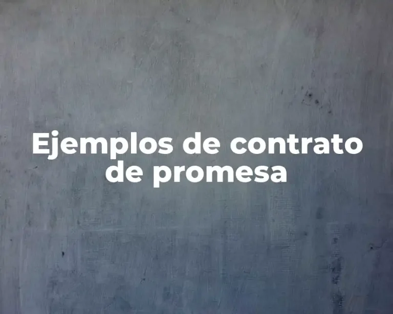 Ejemplos de contrato de promesa
