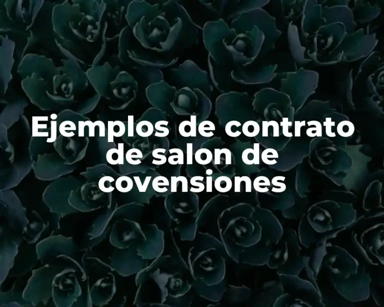 Ejemplos de contrato de salon de covensiones