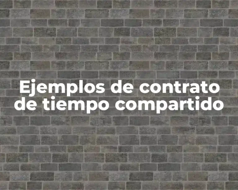 Ejemplos de contrato de tiempo compartido