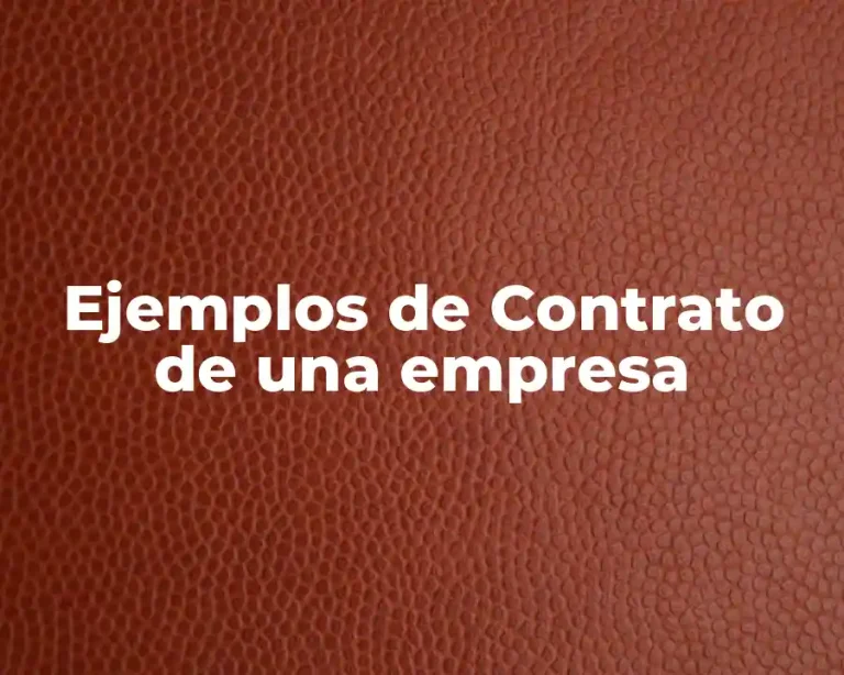 Ejemplos de Contrato de una empresa