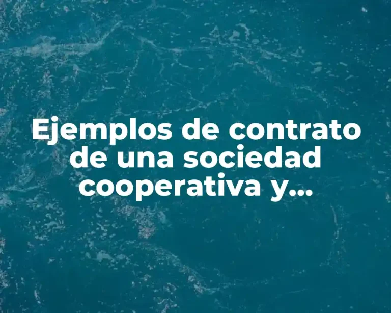 Ejemplos de contrato de una sociedad cooperativa y Significado