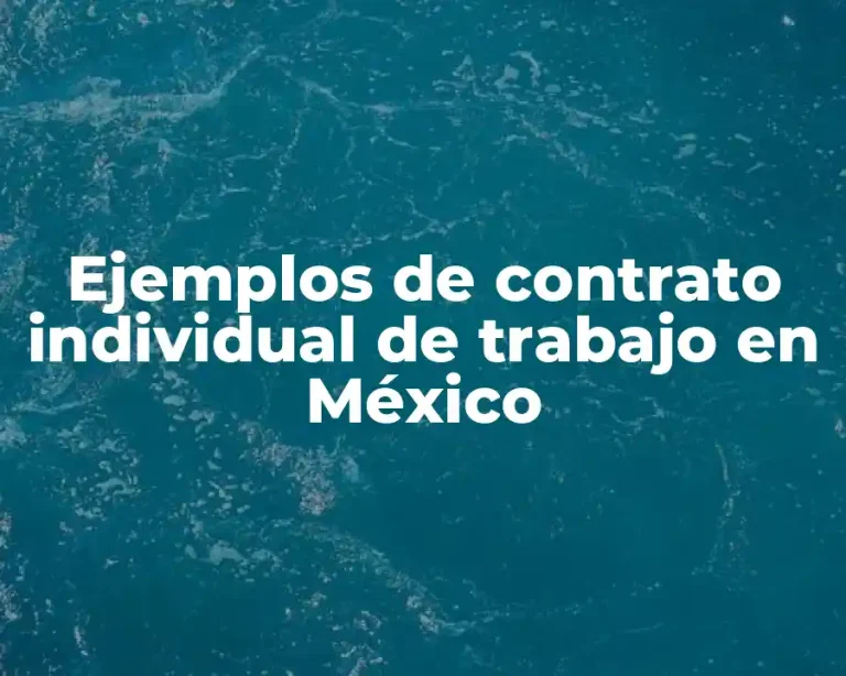 Ejemplos de contrato individual de trabajo en México