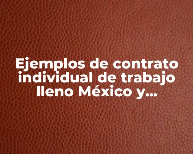 Ejemplos de contrato individual de trabajo lleno México y Significado