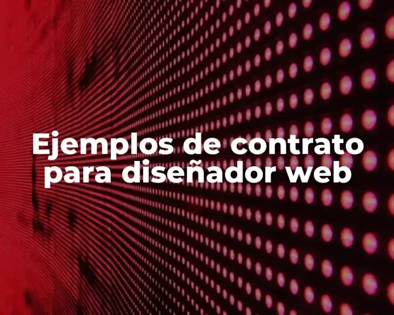 Ejemplos de contrato para diseñador web