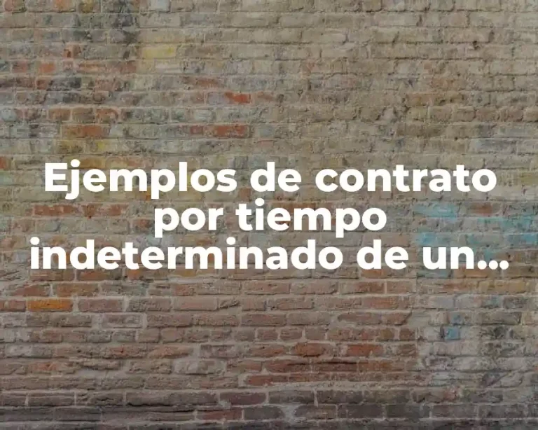 Ejemplos de contrato por tiempo indeterminado de un profesor