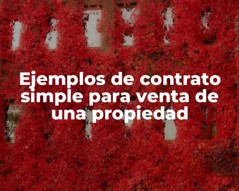 Ejemplos de contrato simple para venta de una propiedad