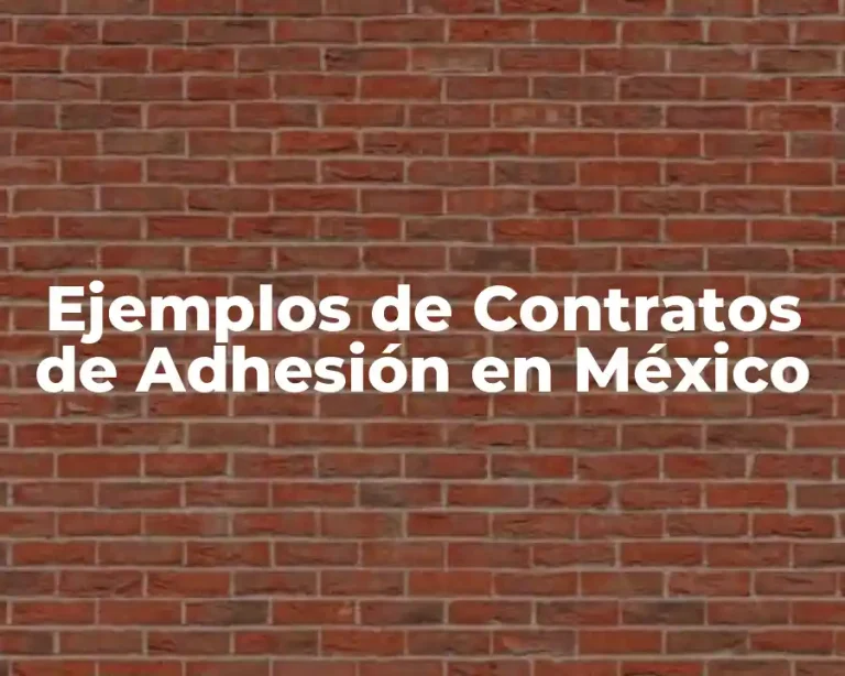 Ejemplos de Contratos de Adhesión en México