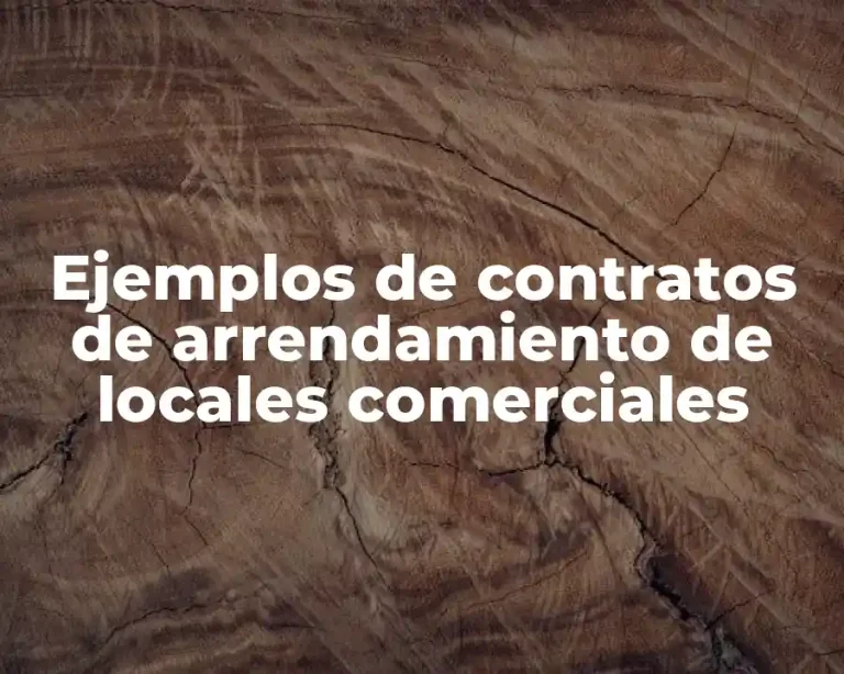 Ejemplos de contratos de arrendamiento de locales comerciales