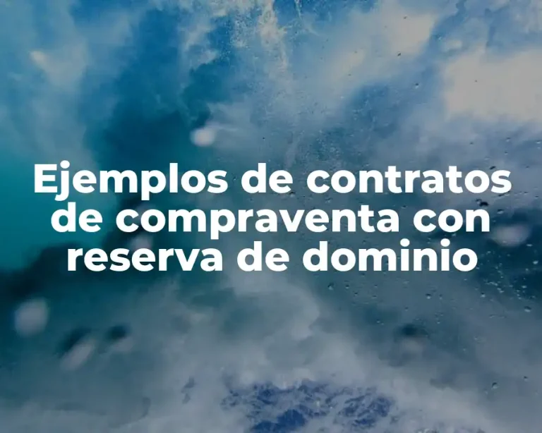Ejemplos de contratos de compraventa con reserva de dominio
