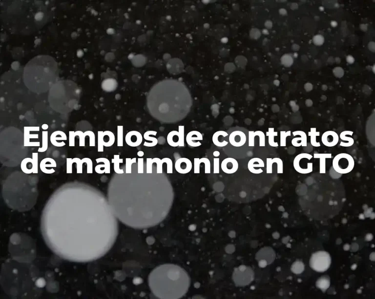 Ejemplos de contratos de matrimonio en GTO