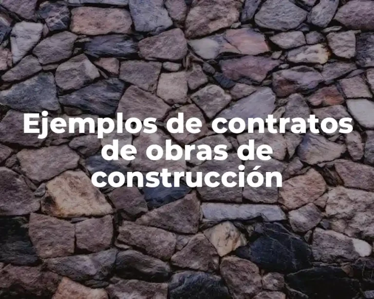 Ejemplos de contratos de obras de construcción
