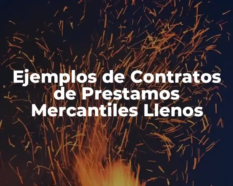 Ejemplos de Contratos de Prestamos Mercantiles Llenos