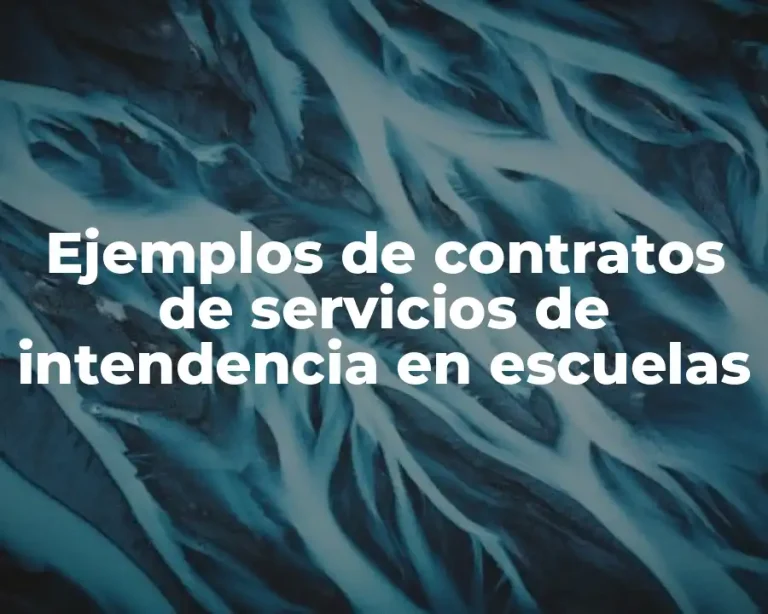 Ejemplos de contratos de servicios de intendencia en escuelas