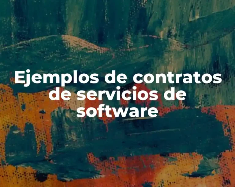 Ejemplos de contratos de servicios de software