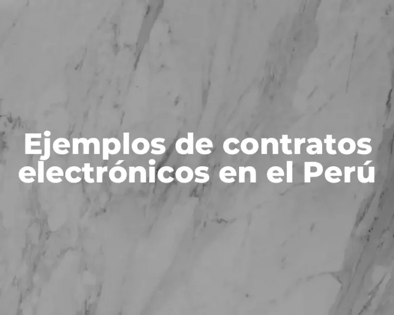 Ejemplos de contratos electrónicos en el Perú