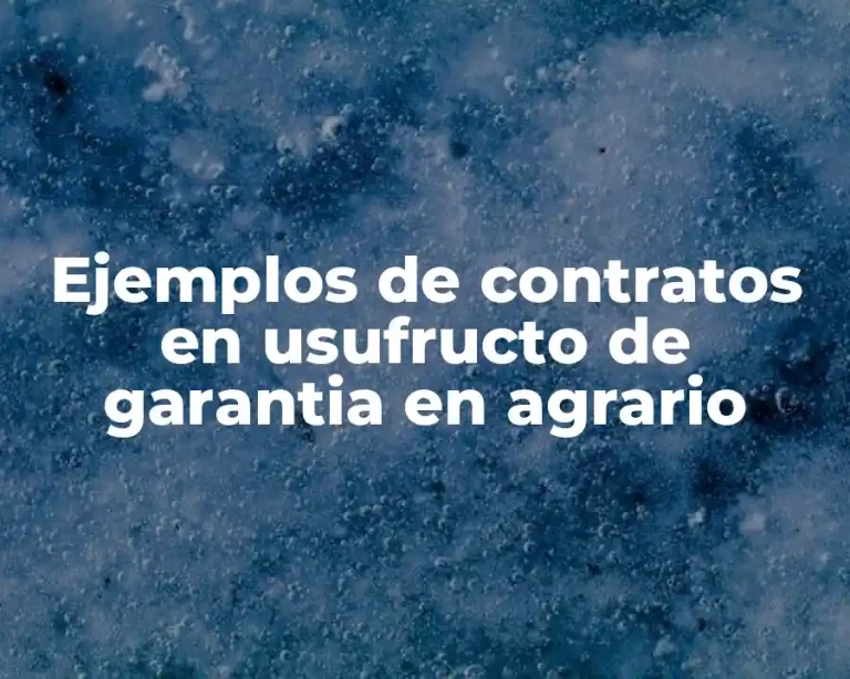 Ejemplos de contratos en usufructo de garantia en agrario