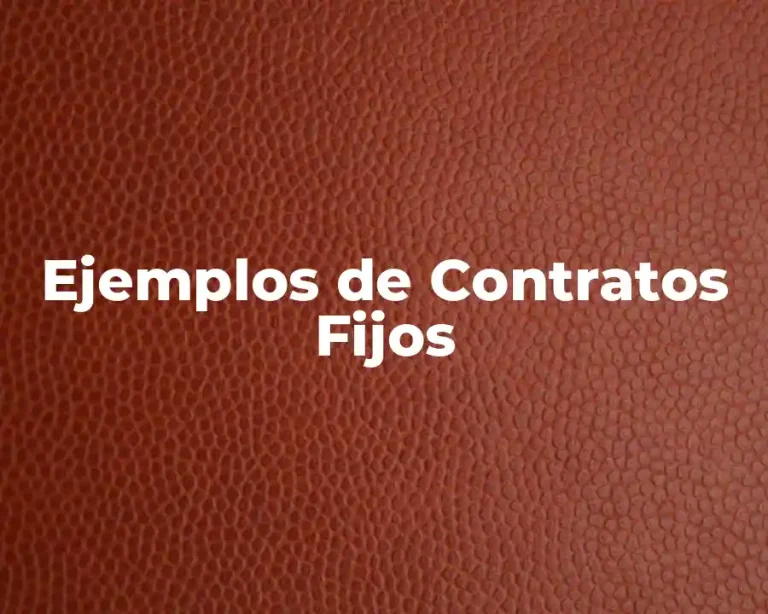 Ejemplos de Contratos Fijos