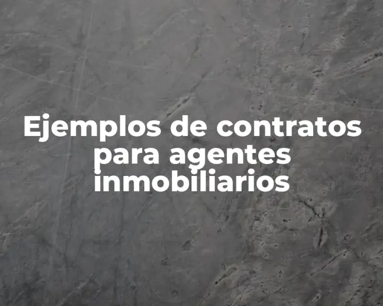 Ejemplos de contratos para agentes inmobiliarios