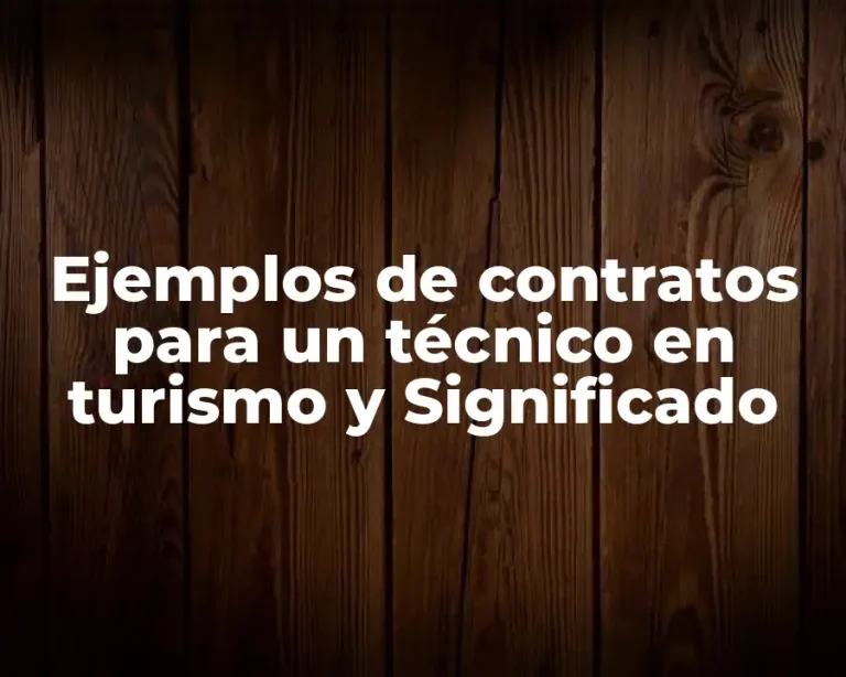 Ejemplos de contratos para un técnico en turismo y Significado
