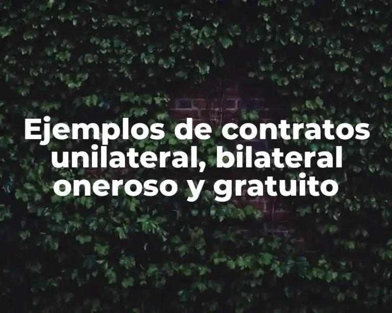 Ejemplos de contratos unilateral, bilateral oneroso y gratuito