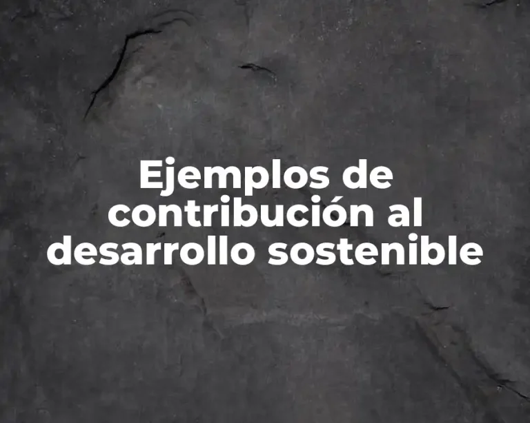 Ejemplos de contribución al desarrollo sostenible