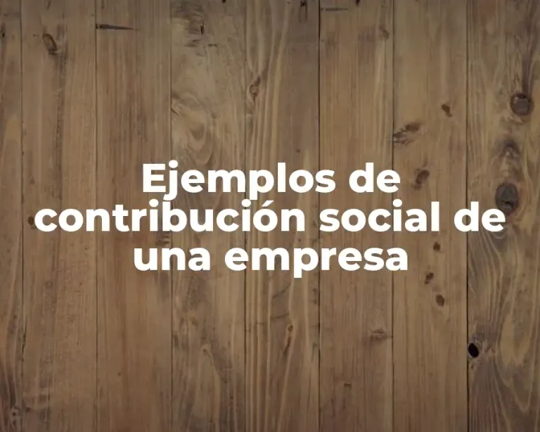 Ejemplos de contribución social de una empresa