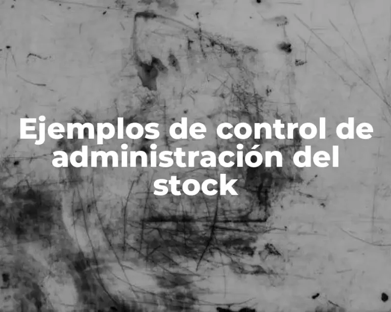 Ejemplos de control de administración del stock