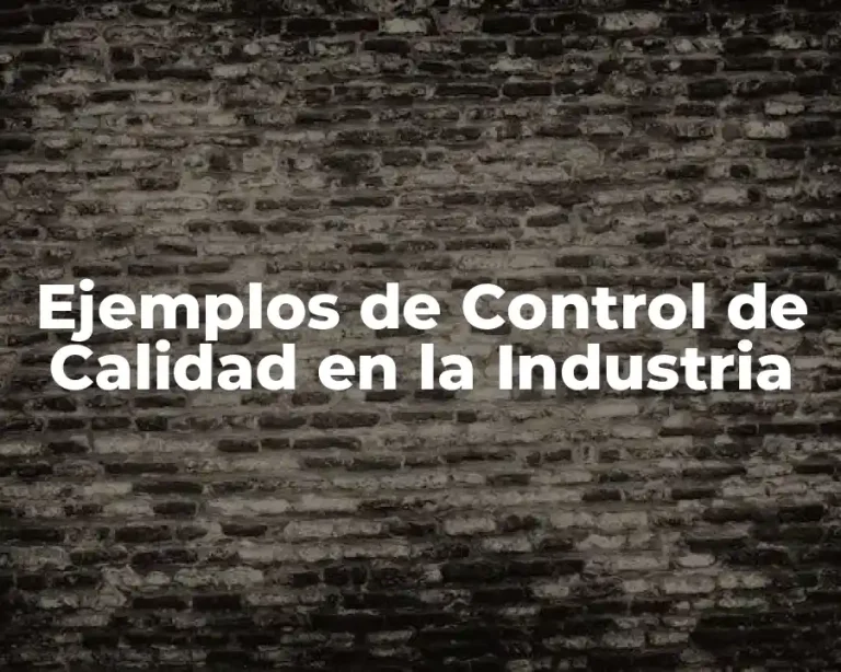 Ejemplos de Control de Calidad en la Industria