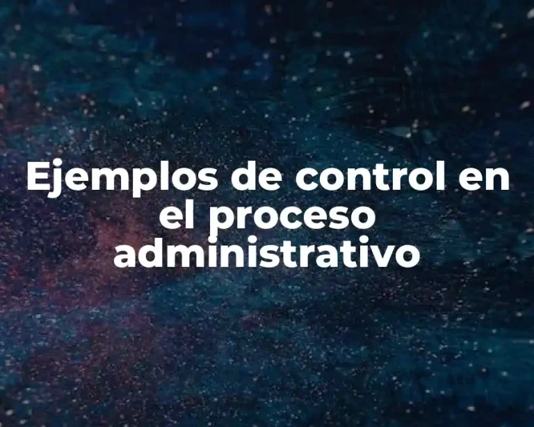 Ejemplos de control en el proceso administrativo