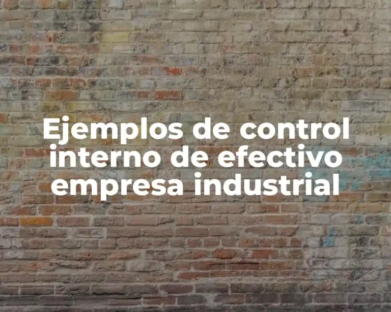 Ejemplos de control interno de efectivo empresa industrial