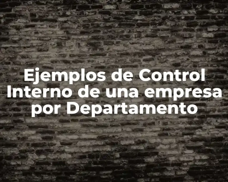 Ejemplos de Control Interno de una empresa por Departamento